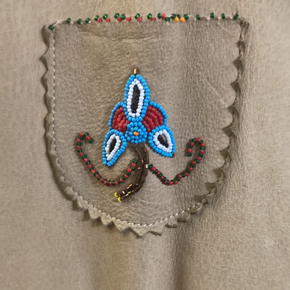 Ralph Lauren Western Suede Jacket W/ Fringe, Beadwork, Fully Lined (100% Cotton) - Picture 9 of 16